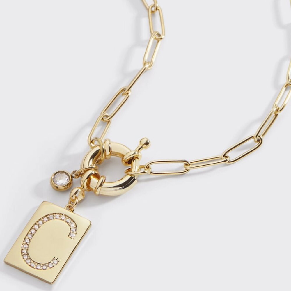 NEW! 18K CHARM INITIAL NECKLACE